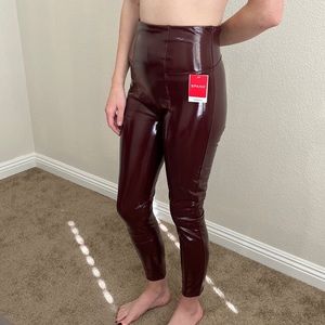 Spanx Red Patent Leather Leggings